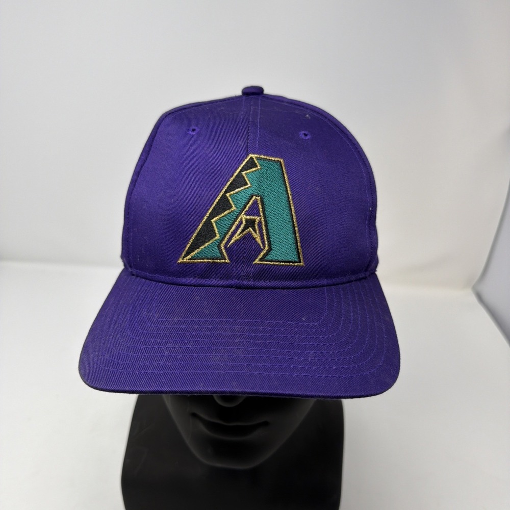 VINTAGE MLB 90'S DREW PEARSON ARIZONA DIAMONDBACKS PURPLE SNAPBACK HAT‎ OSFA